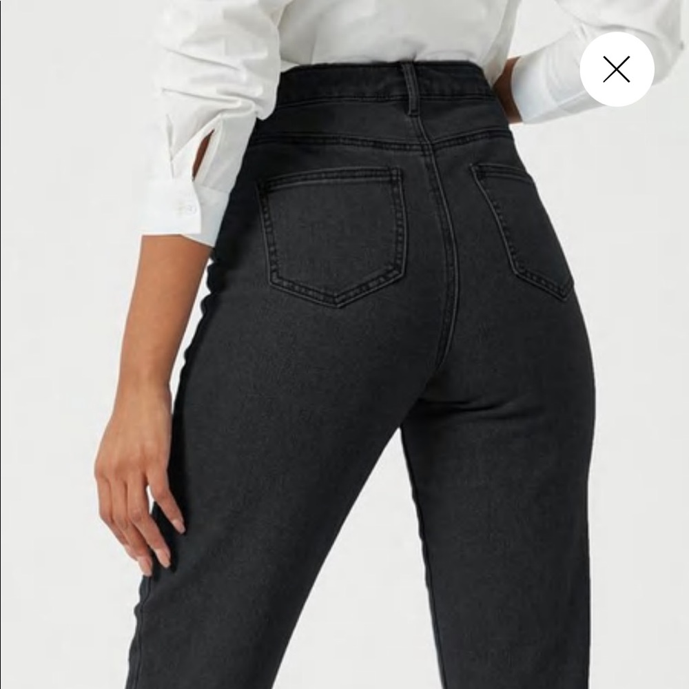 tall black riot comfort stretch mom jeans